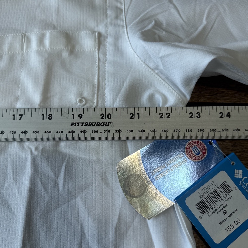 NEW Columbia PFG Clemson Tigers Mens Medium White Vented Fishing Shirt UPF 40 - Picture 6 of 8